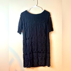 Vintage Ronni Nicole Black Lace Shift Dress EUC